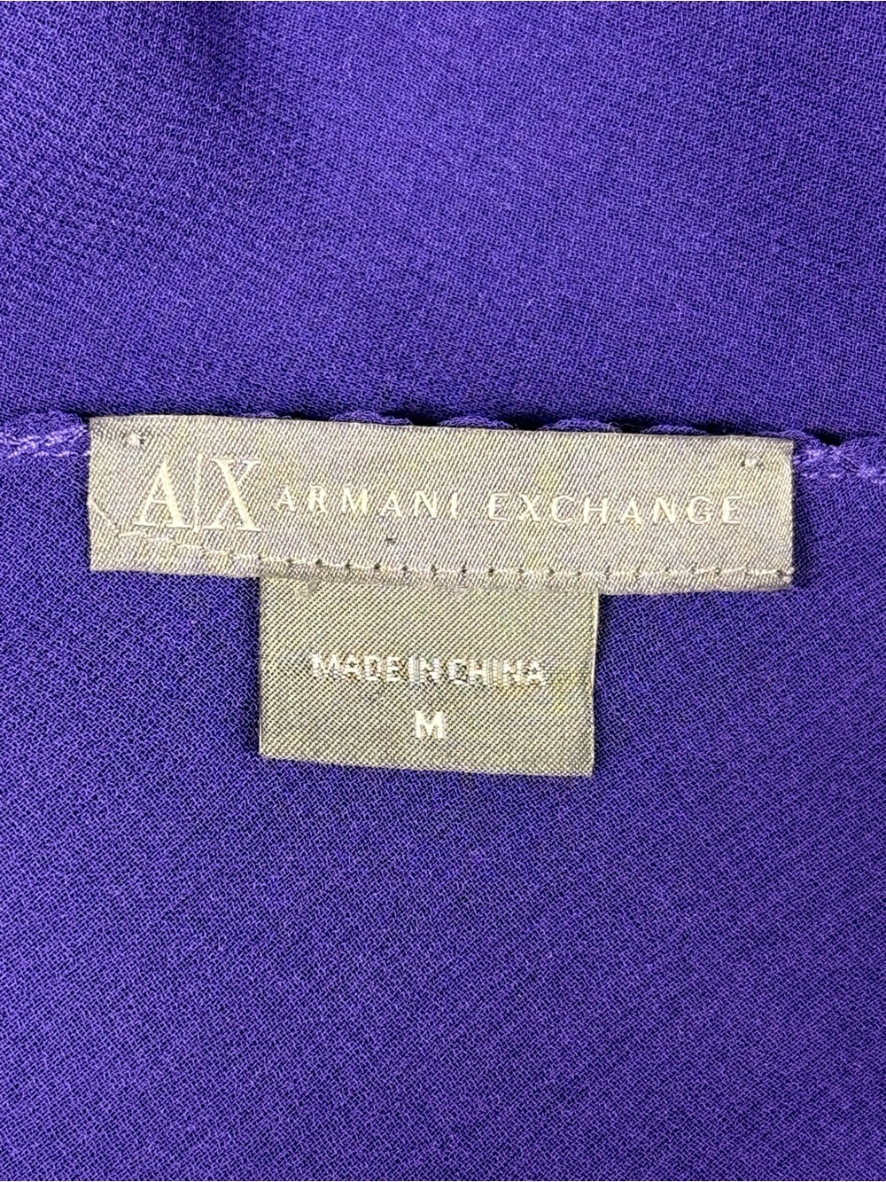 Armani Exchange | Vintage Sheer Purple Long-Sleeve Blouse Chain Neckline back - Picture 11 of 14